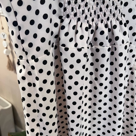 𝅺WHAT Comes Up Black & White Polka Dot Shirt - Picture 5 of 7